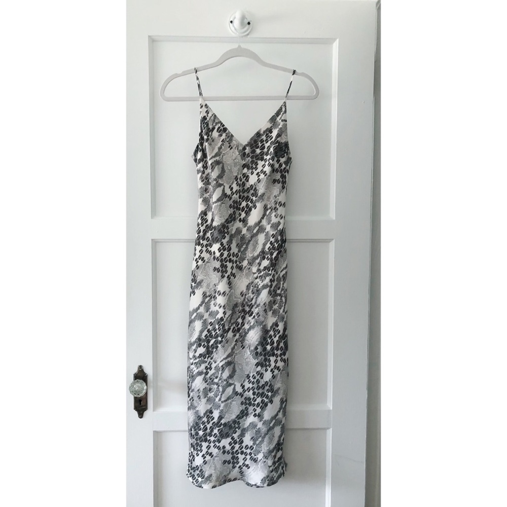 Leopard print midi slip dress